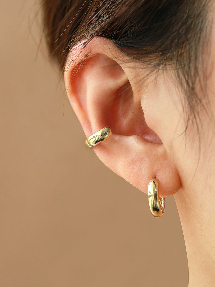 14K Gold Plain Hoop Cartilage Earring