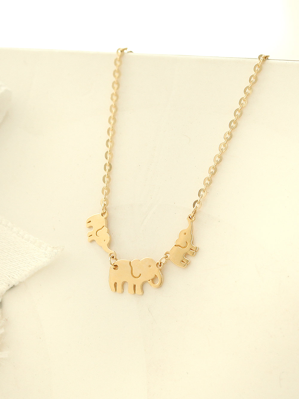 14K Gold Lucky Elephant Anklet Bracelet