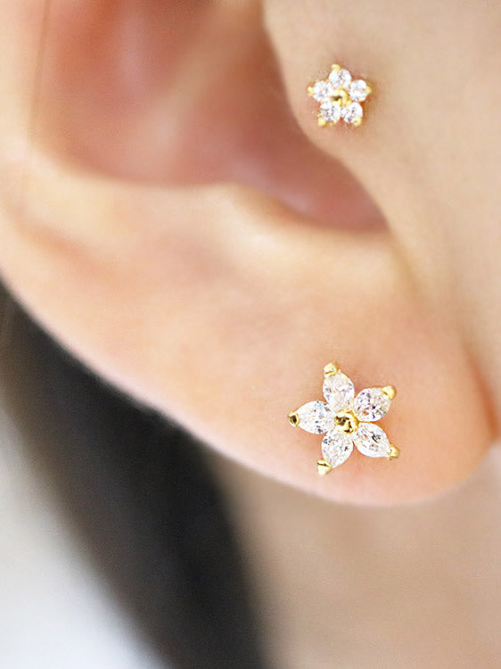 Double Flower Cartilage earring