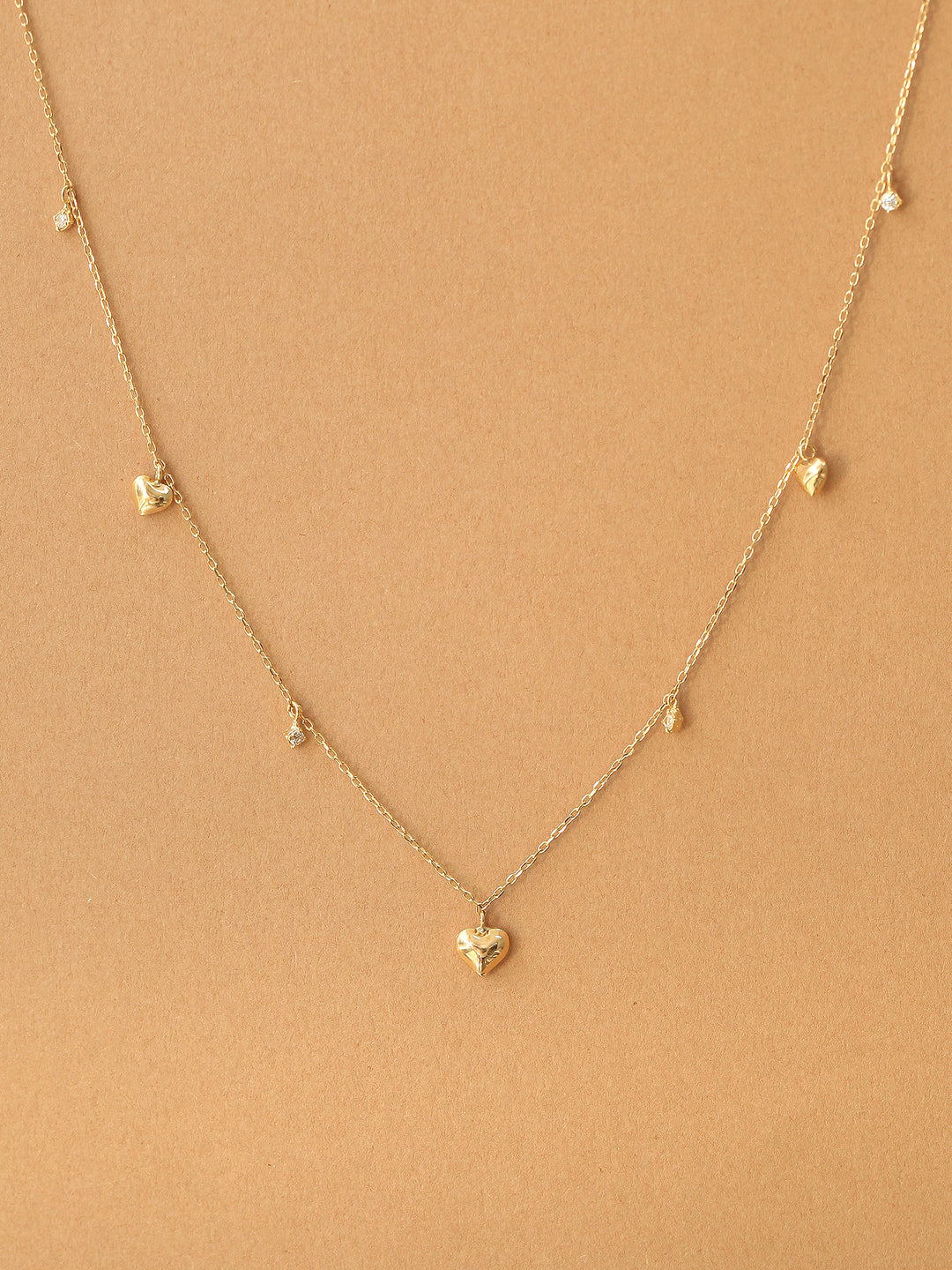 14K Gold Dainty Heart Necklace