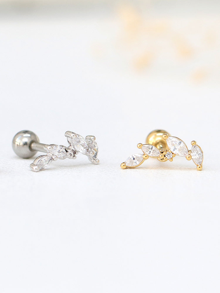 CZ Leaf Cartilage earring