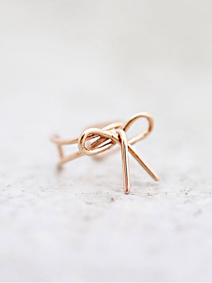 14K Gold ribbon ear cuff