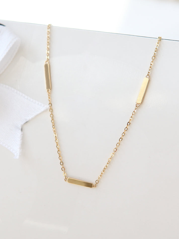 14K 18K Gold simple stick anklet