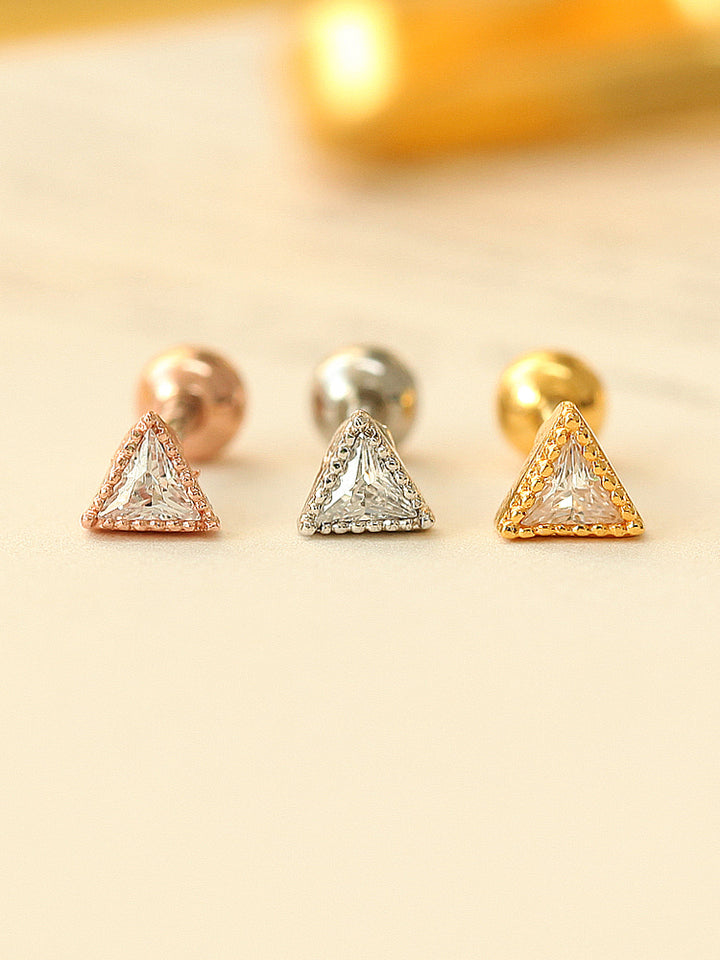 Simple Triangle CZ Cartilage earring