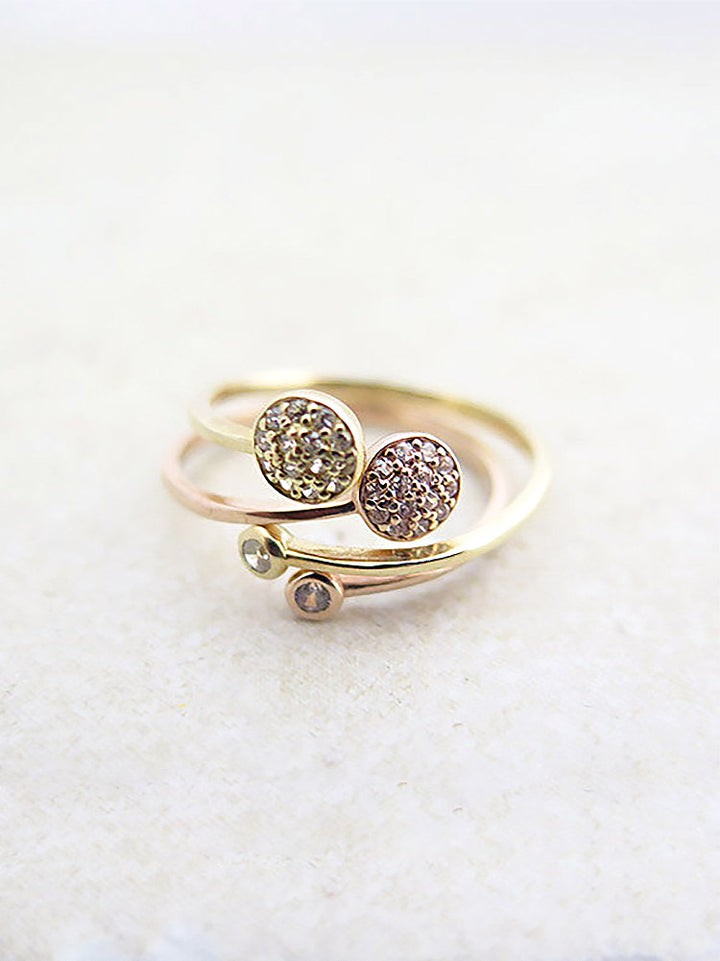 14K Gold Delicate Open CZ Ring