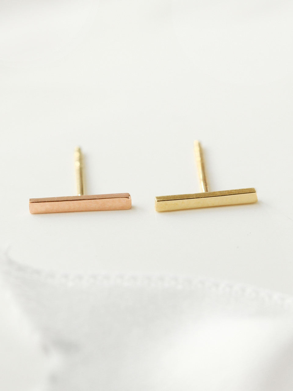 14K Gold Simple Bar earring