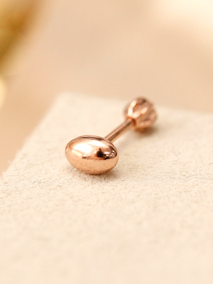 14K Gold Volume Egg Ball Cartilage Earring 18G16G