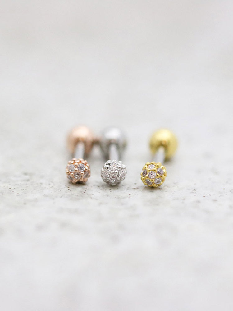 Pave Cubic ball Cartilage earring