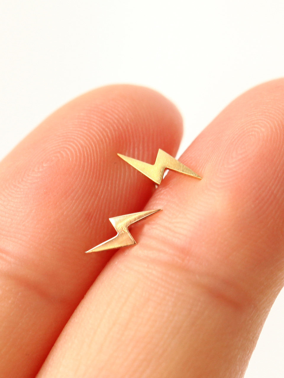 14K gold Dainty Lightning Bolt Cartilage Earring 18g16g