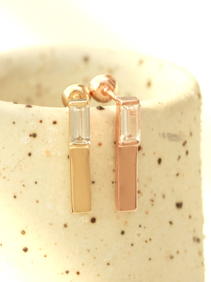 14K Gold Tepa Cubic Stick Cartilage Earring 20G18G