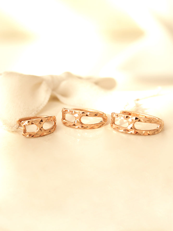 14K Gold Cutting H Hoop Earring