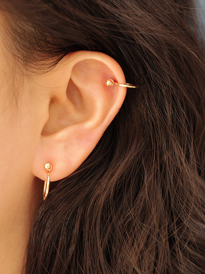 14K Gold Simple C-Type Conch Piercing