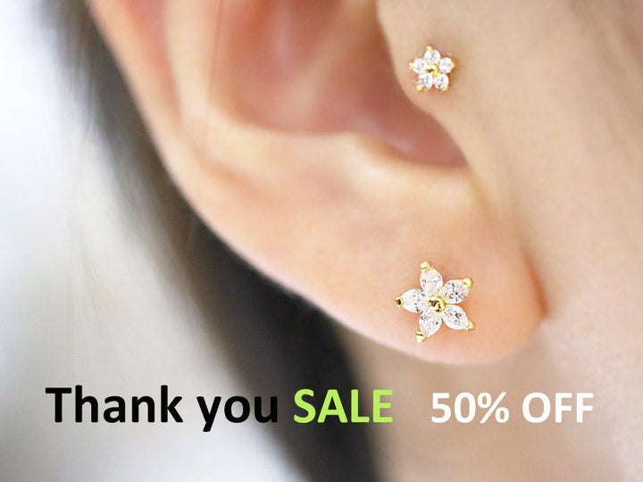 Double Flower Cartilage earring