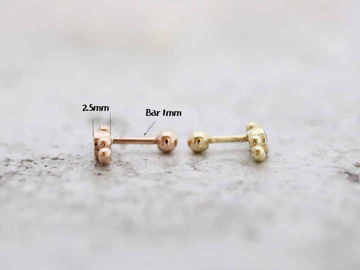 14K Gold Double bohemian Cartilage earring 18g16g