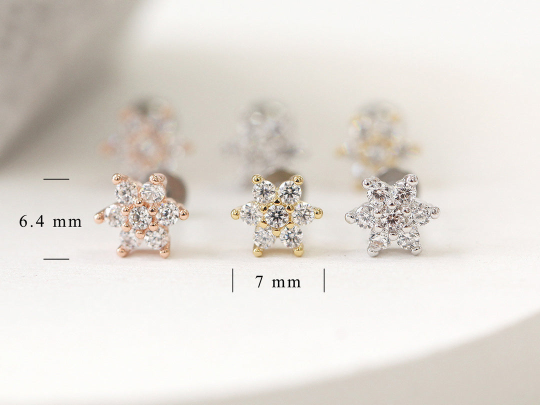 Lovely Flower Cartilage Earrings