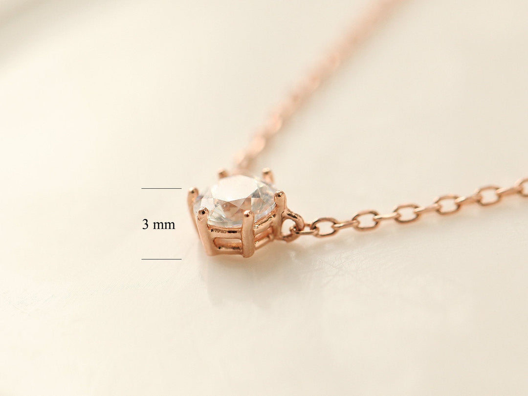 14K 18K Gold Delicate CZ Necklace