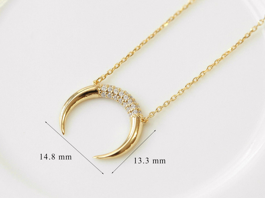 925 Silver Crescent Necklace