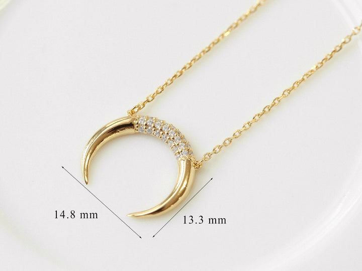 925 Silver Crescent Necklace