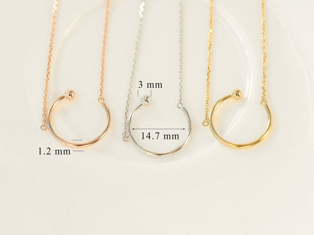 925 silver simple round necklace