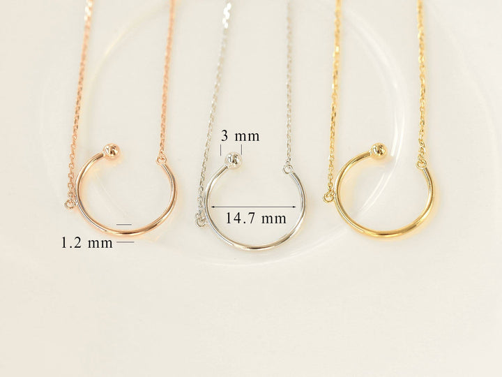 925 silver simple round necklace