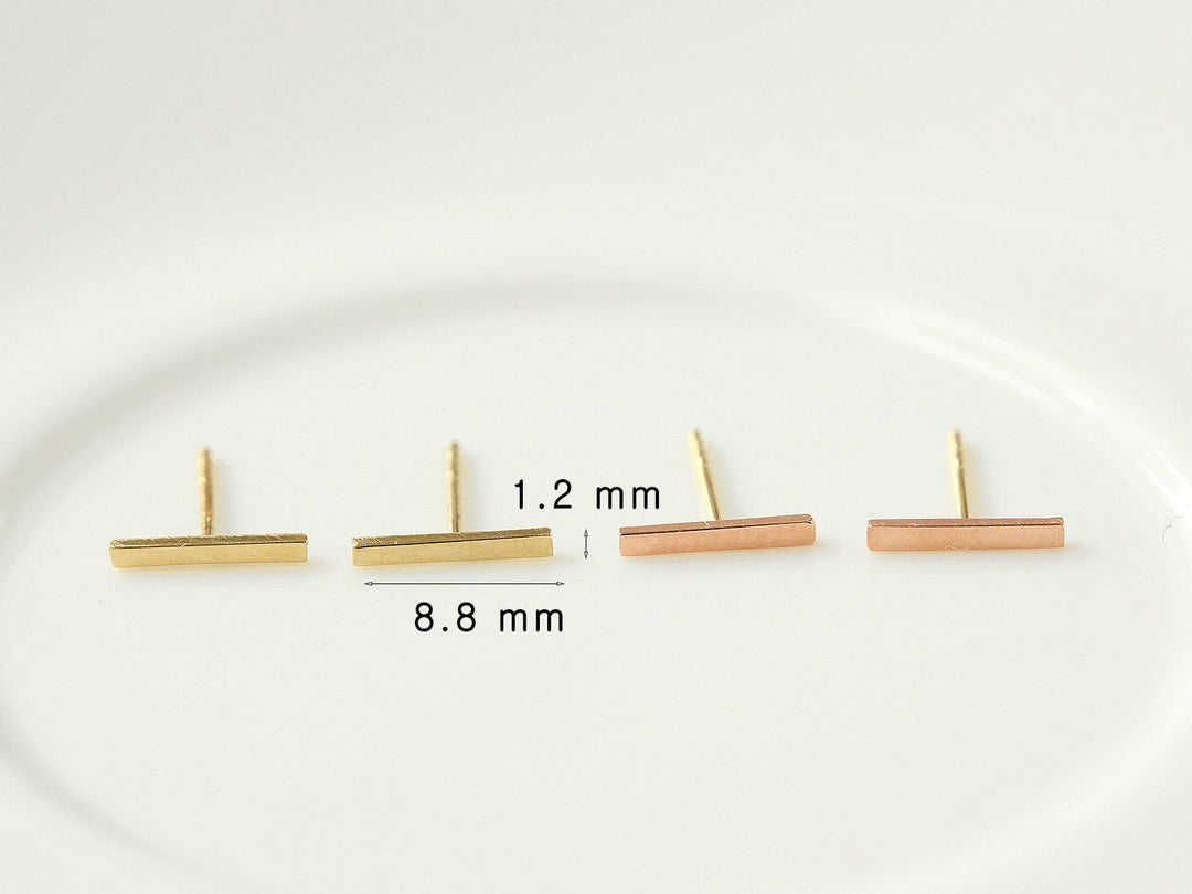 14K Gold Simple Bar earring