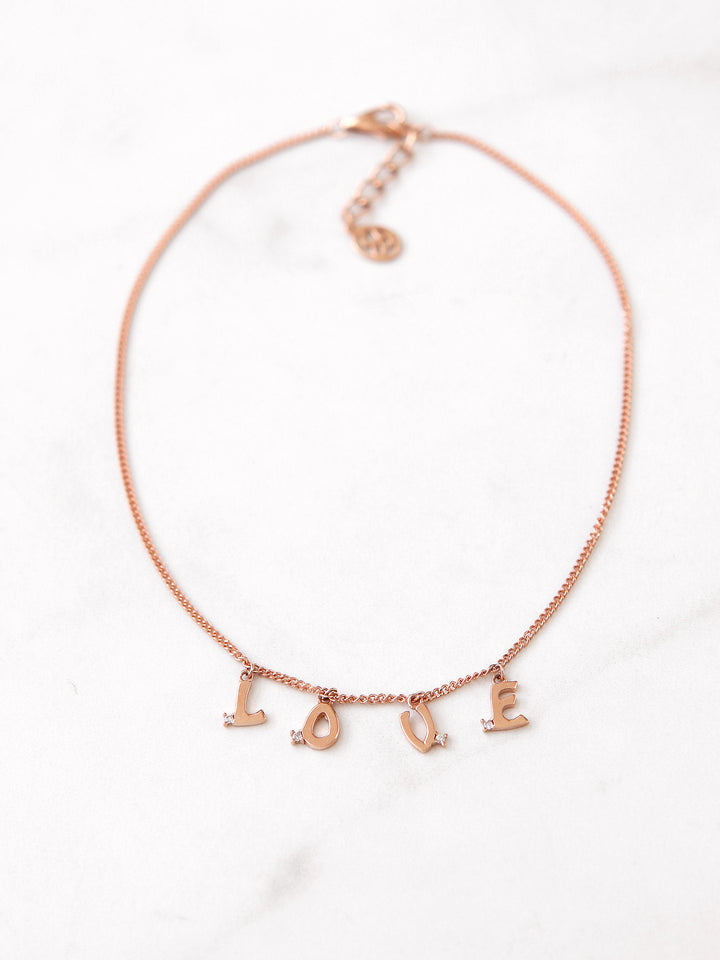 14K 18K gold Love anklet