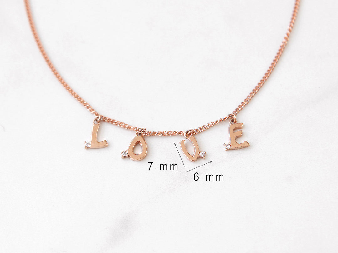 14K 18K gold Love anklet