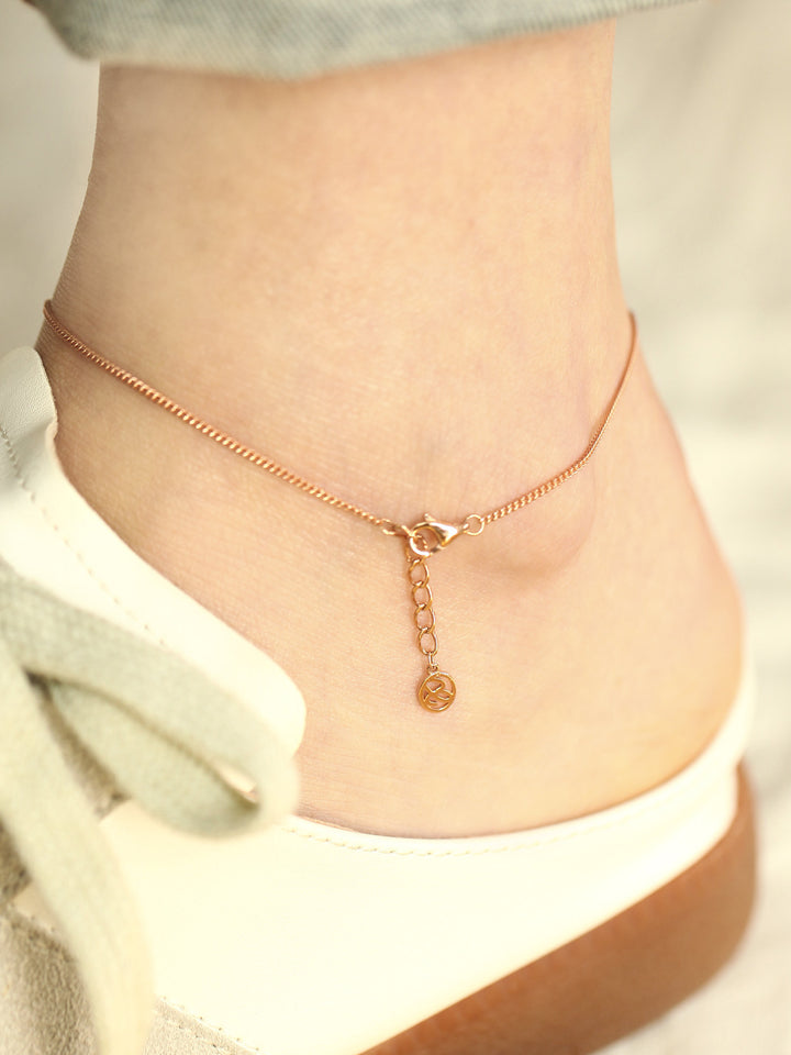 14K 18K gold Love anklet