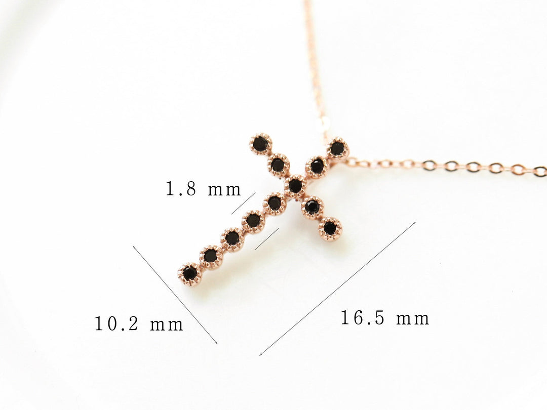 14K 18K Gold Cubic Cross Necklace