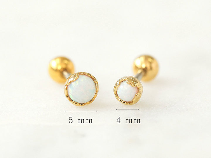 Round Opal Cartilage earring