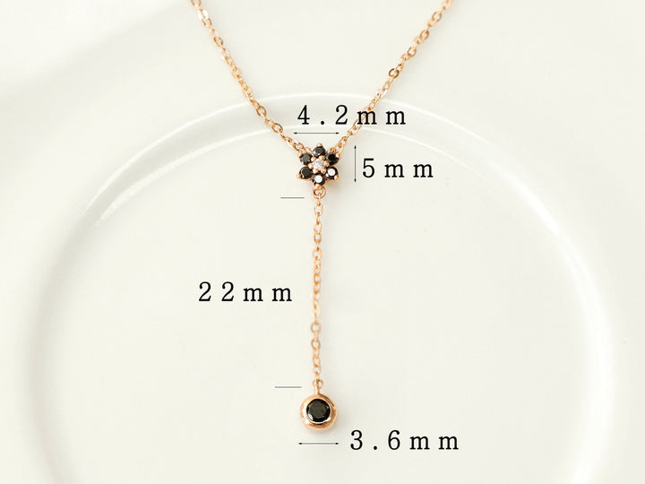 14K 18K Gold Lovely Flower Y Necklace