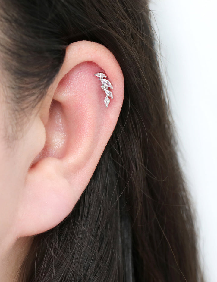 CZ Leaf Cartilage earring