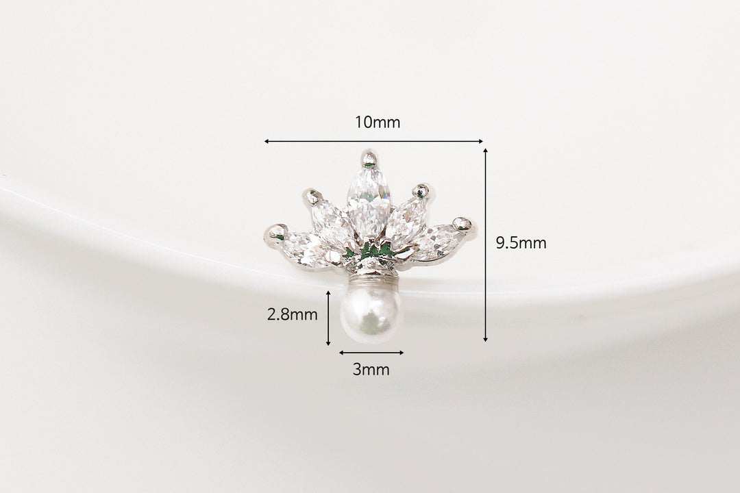 Crown pearl Ear Piercing