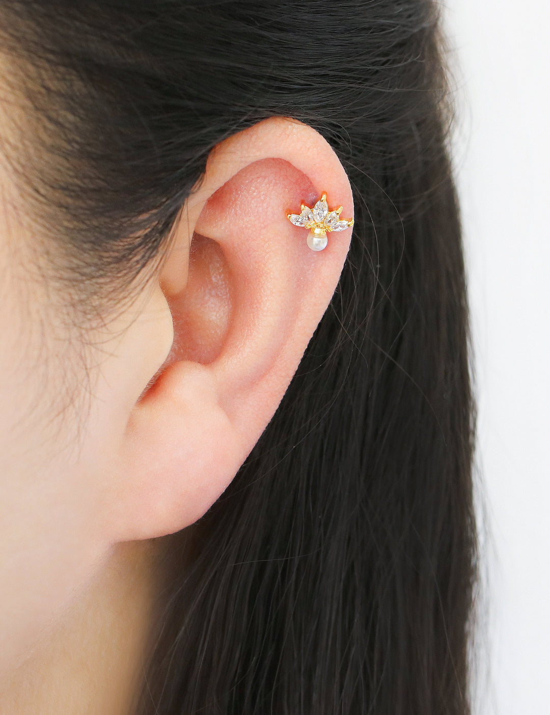 Crown pearl Ear Piercing