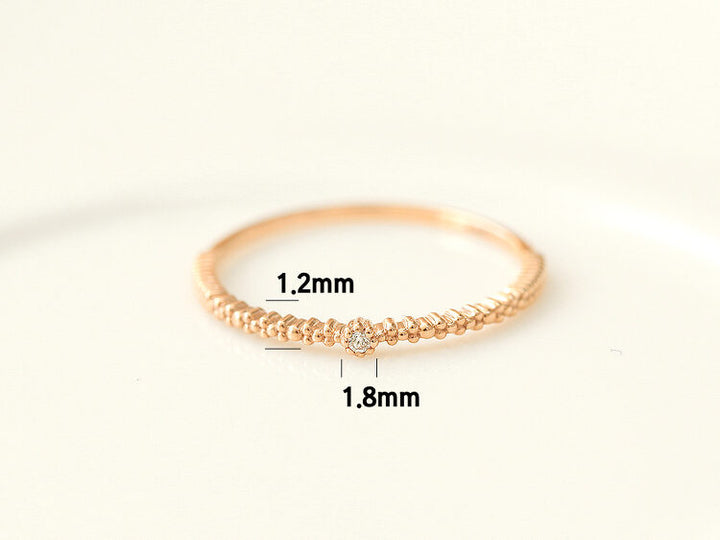 14K 18K Gold Mini Cubic Ball Ring